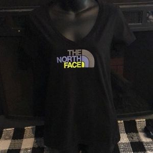 North Face black v neck t shirt
